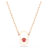 Pendente Una, Taglio tondo, Forma ovale, Rosso, Placcato color oro rosa - Swarovski, 5620550