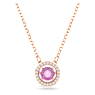 จี้สร้อยคอ Una, เจียระไนทรงกลม, ยาว, ม่วง, เคลือบโทนสีโรสโกลด์ - Swarovski, 5620551