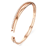 Bracelet Twist, Blanc, Placage de ton or rosé - Swarovski, 5620552