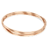 Bracelet Twist, Blanc, Placage de ton or rosé - Swarovski, 5620552
