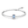 Millenia bangle, Octagon cut, Pavé, Blue, Rhodium plated - Swarovski, 5620556