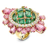 Curiosa cocktail ring, Multicolored, Rose gold-tone plated - Swarovski, 5620685