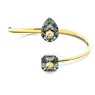Numina karperec, Vegyes metszés, Szürke, Aranytónusú bevonattal - Swarovski, 5620754