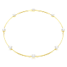 Constella 頸鍊, 圓形切割, 白色, 閃耀的鍍金色調 - Swarovski, 5622720