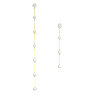 Constella 드롭 이어링, 비대칭 디자인, 라운드 컷, 화이트, 샤이니 골드 톤 플레이팅 - Swarovski, 5622721