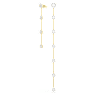 Constella drop earrings, Asymmetrical design, Round cut, White, Shiny gold-tone plated - Swarovski, 5622721