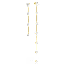 Constella drop earrings, Asymmetrical design, Round cut, White, Shiny gold-tone plated - Swarovski, 5622721