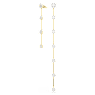 Constella drop earrings, Asymmetrical design, Round cut, White, Shiny gold-tone plated - Swarovski, 5622721