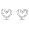 Clous d'oreilles Sublima, Cœur, Medium, Blanches, Métal rhodié - Swarovski, 5625535