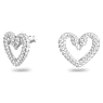 Clous d'oreilles Sublima, Cœur, Medium, Blanches, Métal rhodié - Swarovski, 5625535