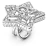 Stella cocktailring, Verschillende slijpvormen, Ster, Wit, Rodium toplaag - Swarovski, 5626370