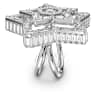Stella cocktailring, Verschillende slijpvormen, Ster, Wit, Rodium toplaag - Swarovski, 5626370