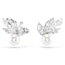Uhančki Louison Pearl, List, Beli, Prevleka iz rodija - Swarovski, 5627346