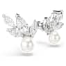 Uhančki Louison Pearl, List, Beli, Prevleka iz rodija - Swarovski, 5627346