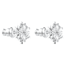 Magic stud earrings, Snowflake, White, Rhodium plated - Swarovski, 5627347