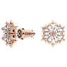 Magic stud earrings, Snowflake, White, Rose gold-tone plated - Swarovski, 5627348