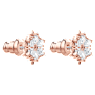 Magic stud earrings, Snowflake, White, Rose gold-tone plated - Swarovski, 5627348