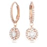 Swarovski Sparkling Dance drop earrings, Round cut, Pavé, White, Rose gold-tone plated - Swarovski, 5627350