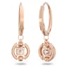 Swarovski Sparkling Dance drop earrings, Round cut, Pavé, White, Rose gold-tone plated - Swarovski, 5627350