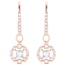 Swarovski Sparkling Dance drop earrings, Round cut, Pavé, White, Rose gold-tone plated - Swarovski, 5627350