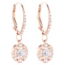 Swarovski Sparkling Dance drop earrings, Round cut, Pavé, White, Rose gold-tone plated - Swarovski, 5627350