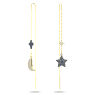 Symbolica ドロップピアス, 月と星, ブルー, ミックスメタル仕上げ - Swarovski, 5627351