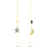 Symbolica ドロップピアス, 月と星, ブルー, ミックスメタル仕上げ - Swarovski, 5627351