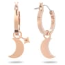 Orecchini pendenti Symbolica, Luna e stella, Neri, Placcato color oro rosa - Swarovski, 5627352