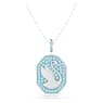 Pendentif Signum, Cygne, Long, Bleu, Métal rhodié - Swarovski, 5628546