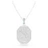 Pendentif Signum, Cygne, Long, Bleu, Métal rhodié - Swarovski, 5628546