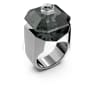 Numina cocktail ring, Octagon cut, Black, Ruthenium plated - Swarovski, 5628579