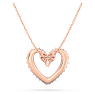 Una pendant, Heart, Medium, White, Rose gold-tone plated - Swarovski, 5628657
