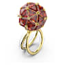 Curiosa cocktail ring, Triangle cut, Round shape, Red, Gold-tone plated - Swarovski, 5630295