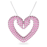 Sublima pendant, Heart, Large, Pink, Rhodium plated - Swarovski, 5631931