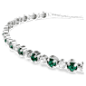 Matrix bracelet, Round cut, Green, Rhodium plated - Swarovski, 5632064