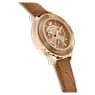 Octea Lux Chrono Uhr, Schweizer Produktion, Lederarmband, Braun, Vergoldetes Finish - Swarovski, 5632260