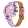 Octea Lux Chrono watch, Swiss Made, Leather strap, Purple, Rose gold-tone finish - Swarovski, 5632263