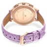 Octea Lux Chrono watch, Swiss Made, Leather strap, Purple, Rose gold-tone finish - Swarovski, 5632263