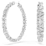 Ortyx hoop earrings, Triangle cut, White, Rhodium plated - Swarovski, 5632466