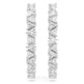 Ortyx hoop earrings, Triangle cut, White, Rhodium plated - Swarovski, 5632466