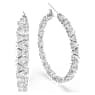 Ortyx hoop earrings, Triangle cut, White, Rhodium plated - Swarovski, 5632466