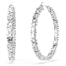 Ortyx hoop earrings, Triangle cut, White, Rhodium plated - Swarovski, 5632466