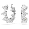 Kolczyki kreole Ortyx, Szlif trójkątny, Małe, Białe, Powłoka z rodu - Swarovski, 5632467