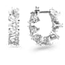 Anneaux d'oreilles Ortyx, Taille Triangle, Petites, Blanches, Métal rhodié - Swarovski, 5632467