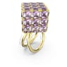 Bague cocktail Curiosa, Taille Carré, Violette, Placage de ton or - Swarovski, 5633643