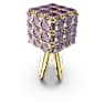 Curiosa แหวนค็อกเทล, เจียระไนทรงสี่เหลี่ยมจัตุรัส, ม่วงอมแดง, เคลือบโทนสีทอง - Swarovski, 5633644