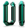 Lucent hoop earrings, Statement, Octagon shape, Green - Swarovski, 5633953