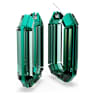 Lucent hoop earrings, Statement, Octagon shape, Green - Swarovski, 5633953