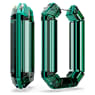 Lucent hoop earrings, Statement, Octagon shape, Green - Swarovski, 5633953