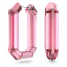 Lucent hoop earrings, Statement, Octagon shape, Pink - Swarovski, 5633955